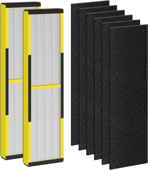 Germ Guardian FLT4825 Replacement Filter - 2 True HEPA + 6 Carbon Filters for AC4825, AC4300, AC4900