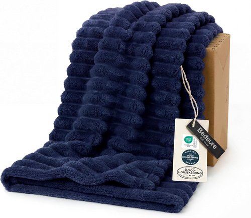 Bedsure GentleSoft Twin Blanket - Cozy Navy Blue Throw for Women | Soft, Large 66x90 Inches