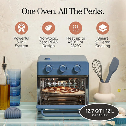 Our Place Wonder Oven - 6-in-1 Stainless Steel Air Fryer Toaster Oven Combo | 13 QT Capacity - Blue Salt