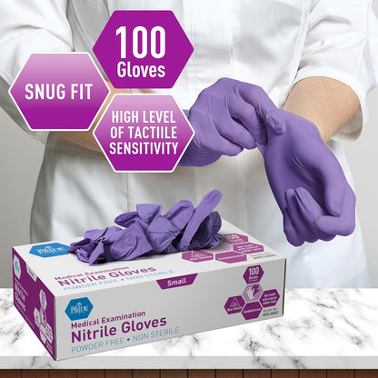 MedPride Powder-Free Nitrile Exam Gloves - Small Size | 1000 Count Case for Superior Protection