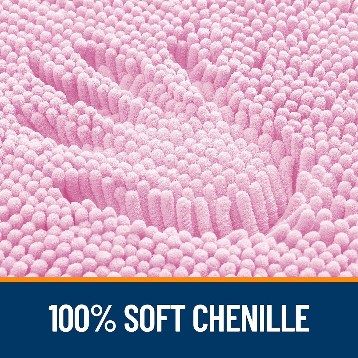 OLANLY Bathroom Rugs - Extra Soft Chenille Bath Mats | Quick Dry, Machine Washable, 30x20, Pink