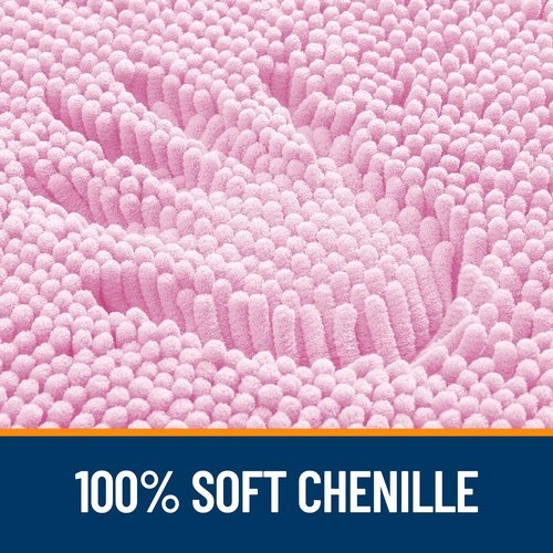OLANLY Bathroom Rugs 40x32, Extra Soft Absorbent Chenille Bath Rugs, Rubber Backing Quick Dry, Machine Washable Bath Mats for Bathroom Floor, Tub and Shower, Home Decor Accessories, Pink