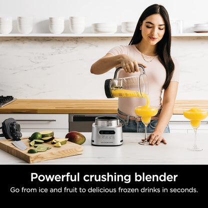Ninja SS151 TWISTi Blender DUO - High-Speed 1600W Smoothie Maker with 34-Oz Pitcher & 2 To-Go Cups - Gray