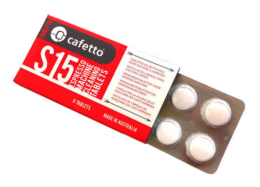 Cafetto S15 High Performance Espresso Machine Cleaning Tablets (8 Tablets Blister)