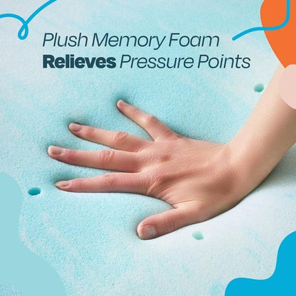 Linenspa 4 Inch Gel Memory Foam Mattress Topper - Twin Size, Cooling & Ventilated - Pressure Relief, CertiPUR Certified