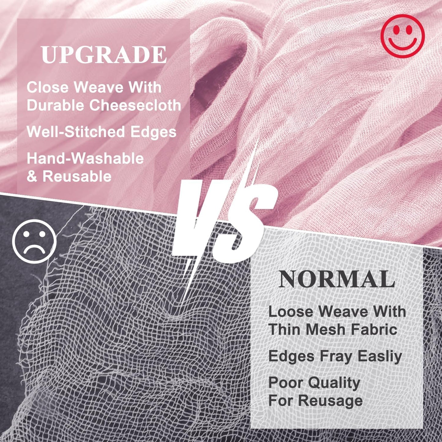 Wokceer Pink Cheesecloth Table Runner - 10FT Blushing Pink Boho Style for Weddings & Parties