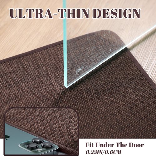 Bathroom Rugs, Bath Mats for Bathroom Non Slip Washable, Quick Dry, Water Absorbing, Fits Under Door, Ultra Thin, Rubber Backing, Low Pile, Cozy Cloth Cotton, Ideal for Shower, Sink-Coffee 24''x16''