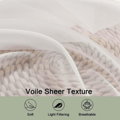 OWENIE Sheer Ivory Curtains 84 Inch Length 2 Panels Set for Living Room Bedroom, Rod Pocket Voile Sheer Panel Drapes, Ivory, 2pcs, Each 42" W x 48" L