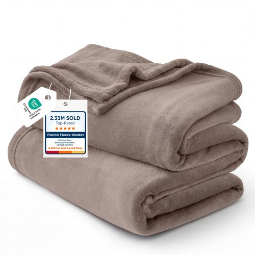 Bedsure GentleSoft Fleece Blankets Twin Size Mocha Brown - 300GSM Lightweight Plush Fuzzy Cozy Soft Blanket for Bed, Sofa, Couch, Travel, Camping, 60x80 inches