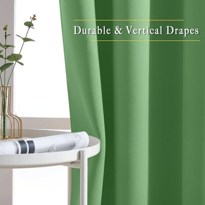 NICETOWN Blackout 102 inch Curtains for Living Room, Grommet Thermal Insulated Room Darkening Curtains for Bedroom/Living Room, 2 Panels, W52 x L102, Forest Green