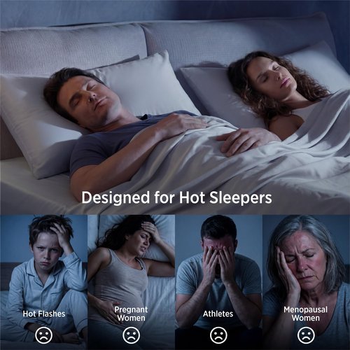Bedsure Cooling Pillow Cases for Hot Sleepers, Cool Pillowcases for Night Sweats, Zipper Pillow Cases Queen Set of 2, Silky Soft & Breathable Cold Pillow Covers for Hair & Skin, Grey, 20x30 Inches