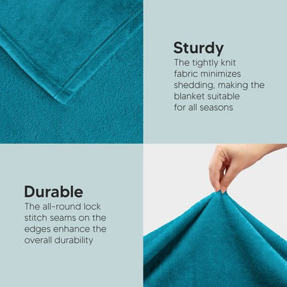 Utopia Bedding Fleece Blanket Throw XL Size Turquoise 300GSM Luxury Anti-Static Fuzzy Soft Microfiber Blanket for Couch, Sofa and Bed (50x70 Inch)