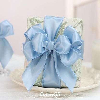 French Blue Wired Satin Ribbon - 1.5 Inch, 25 Yards for Gift Wrapping, Baby Showers, Weddings & Crafts