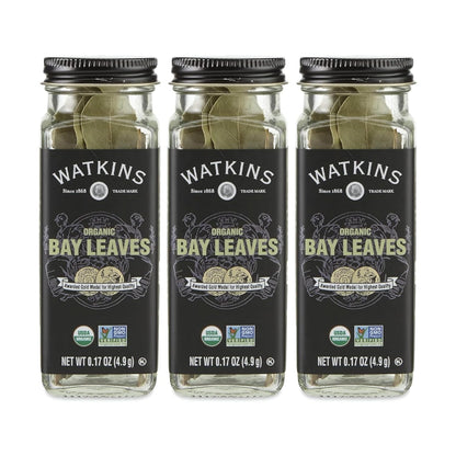 Watkins Gourmet Organic Bay Leaves Spice Jar - 0.17 Ounce, Pack of 3 for Flavorful Cooking