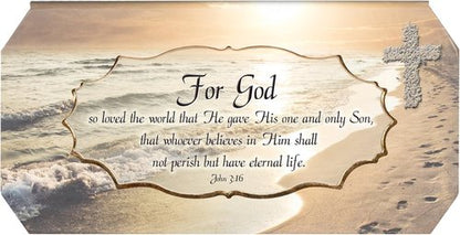 Cottage Garden Music Box - John 3:16 Footprints in The Sand Design | Plays Amazing Grace