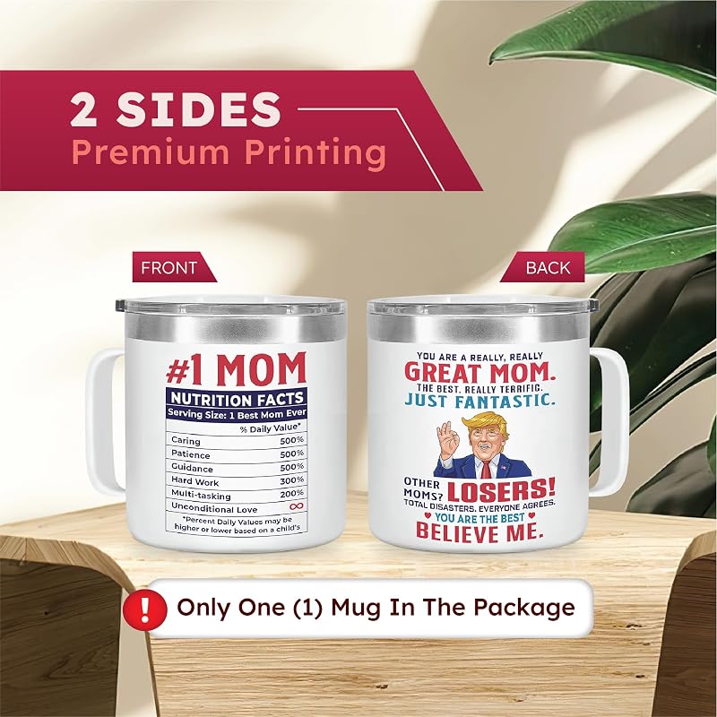 14 Oz Funny Family Mug Tumbler Gift Set – Cup for Mom Dad Sis Brother