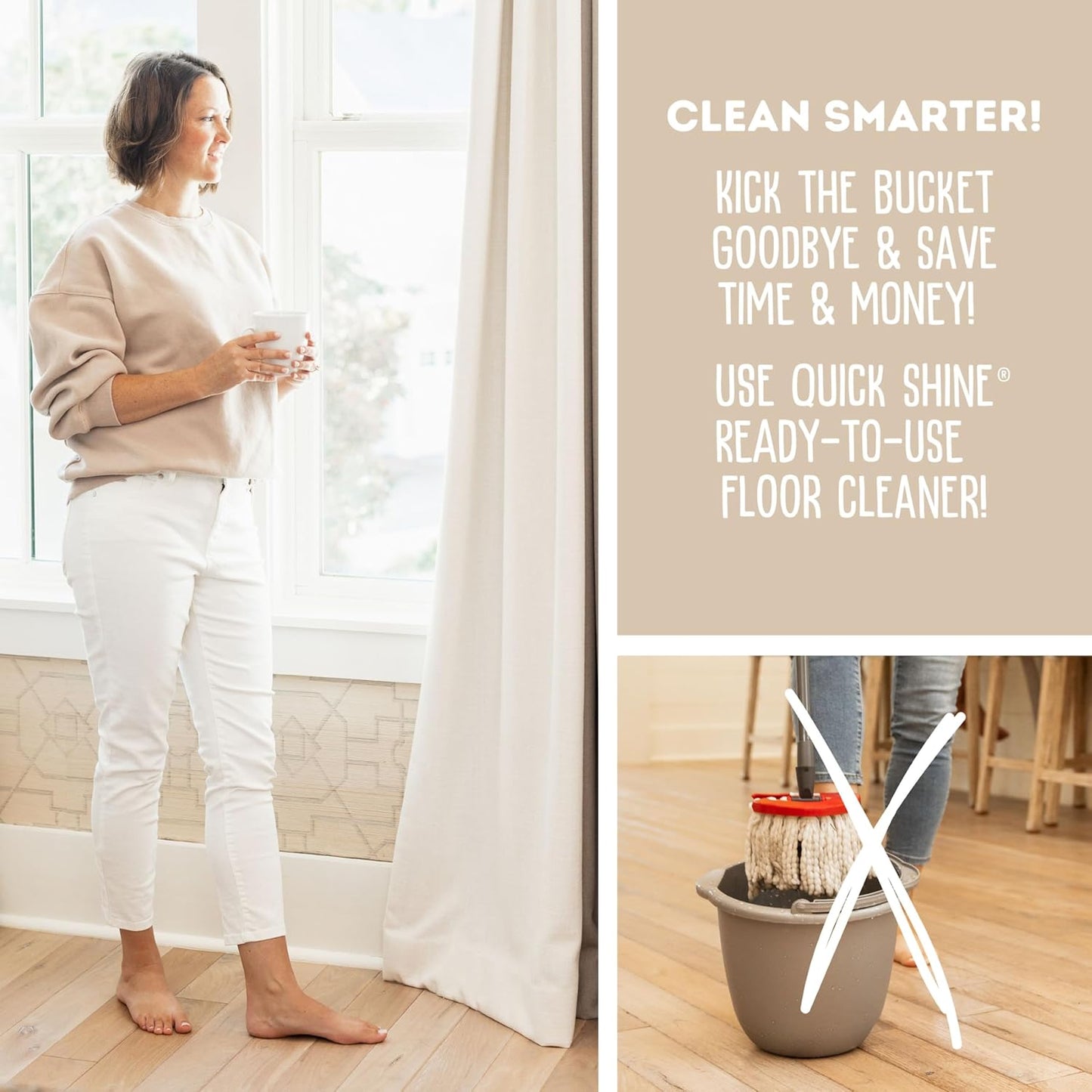 Quick Shine Hardwood Floor Cleaner - 27oz, 2-Pack | Streak-Free, No Rinse Formula | Safe & Effective Cleaning