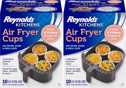 Reynolds Kitchens Air Fryer Cups - Convenient Meal Prep Solution for Picky Eaters | 20 Pack, 8 fl oz