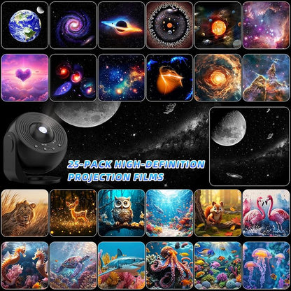 Galaxy Projector Pro - 360° Star & Ocean Night Light with 25 4K Discs
