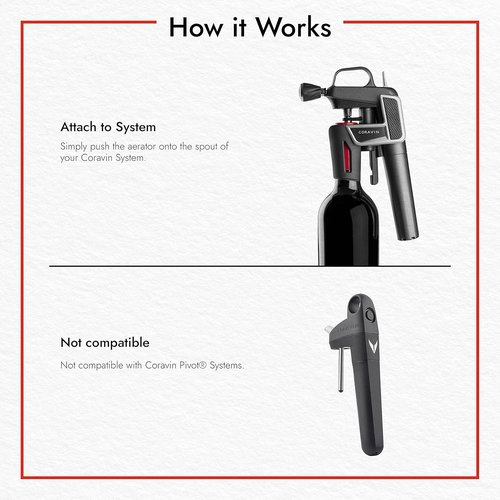 Coravin Aerator Attachment - Accessory for Coravin Wine by the Glass System and Wine Saver - Performs 60-90 Minutes Decant in Seconds