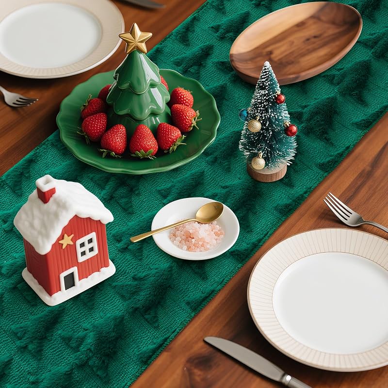 Artscope Christmas Tree Table Runner 13x72 Inches - Green (Variation: Green Tree+13" x 72")