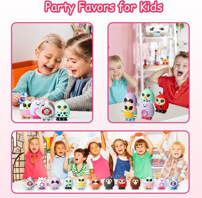 Skiennix 12 PCS Animal Suction Pop Fidget Toys - 3D Silicone Fun for Kids | Perfect Party Favors & Prizes