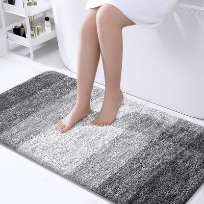 OLANLY Large Bathroom Rugs - Extra Soft Microfiber Mat 40x24 | Quick Dry & Machine Washable, Grey
