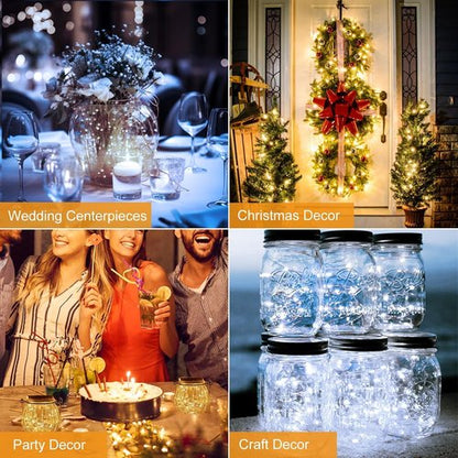 Btfarm 12 Pack Fairy Lights - Battery Operated 20 LED Twinkle Lights | Waterproof Silver Wire for Weddings & Decor