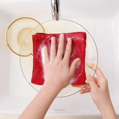 Homaxy 100% Cotton Waffle Weave Dish Cloths - Ultra Soft & Absorbent Quick-Drying Towels | 12x12 Inches, 6-Pack, Red
