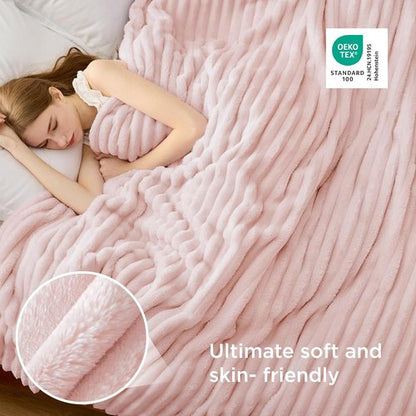 Bedsure GentleSoft King Size Blanket - Cozy Crystal Pink Fleece Throw, 108x90 Inches for Ultimate Comfort