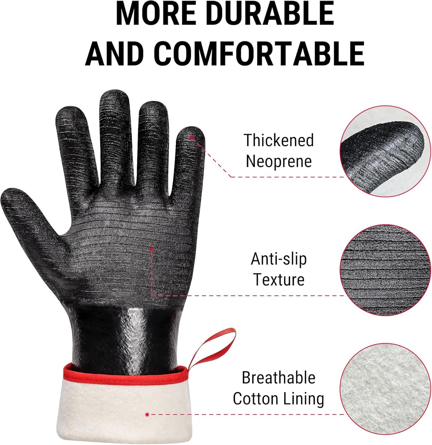 TempPro BBQ Gloves - 932°F Heat Resistant, Waterproof & Slip-Resistant Neoprene | 14" Grill Mitts for Fire Pit & Smoker