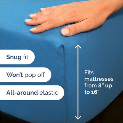 Comfy Twin XL 3-Piece Sheet Set - Breathable Cooling Bed Sheets - Luxury Hotel Quality - Denim Blue