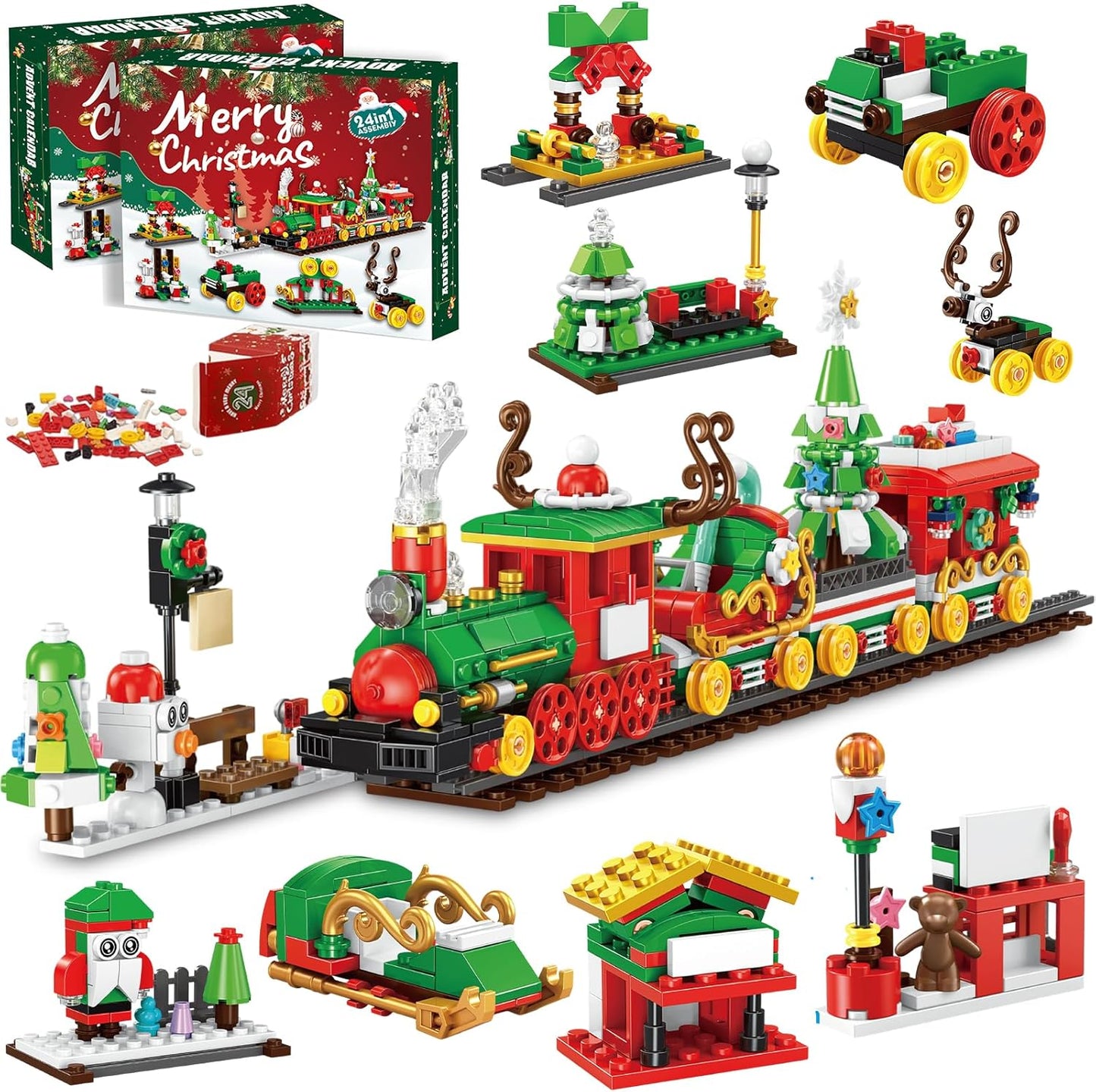 Skiennix Christmas Advent Calendar - 24-Day Countdown Building Blocks Set | 777 PCS Surprise Gifts for All Ages
