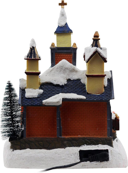 Regine Switzerland Christmas Village Church Scene - Animated Pre-Lit Musical Winter Display | Perfect Holiday Decoration