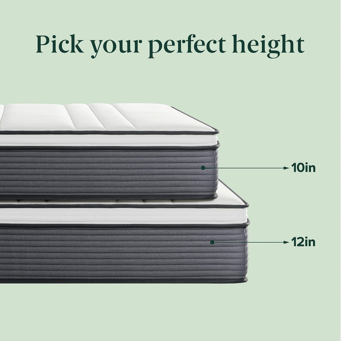 ZINUS 10 Inch True Support Hybrid Mattress - Queen Size, Medium Feel, Fiberglass Free, Motion Isolation, Safe Foams