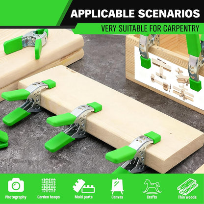 SWANLAKE Heavy Duty Metal Spring Clamps - 16-Piece Set with 2.4-Inch Jaw Opening for Backdrops