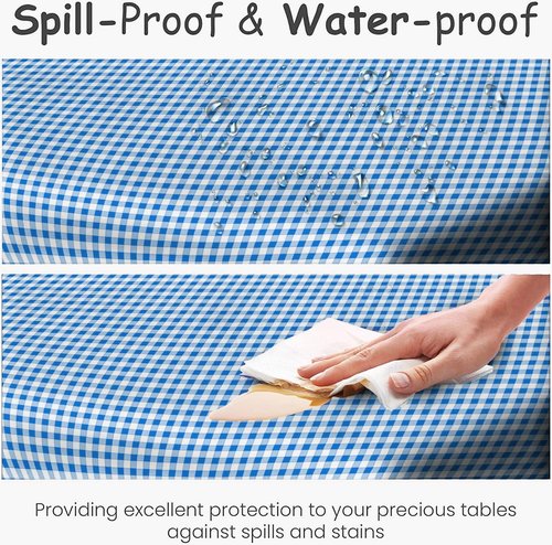 Blue Gingham Checkered Picnic Tablecloths by [Brand Name] - 14 Pack Disposable 54x108 in. for Parties & Events