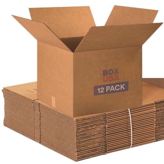 BOX USA Large Moving Boxes - 20"L x 20"W x 15"H | 12-Pack Corrugated Cardboard for Shipping & Storage