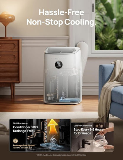 DREO Portable Air Conditioner - 8000 BTU Smart AC Unit for Quiet Bedroom Cooling | 45dB, APP/Voice Control