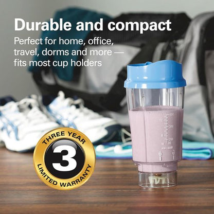 Hamilton Beach Portable Blender - 14 Oz BPA-Free Travel Cup & Lid | Durable Stainless Steel Blades, Tranquil Blue