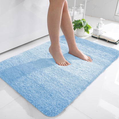 OLANLY Bathroom Rugs - Extra Soft Microfiber Mat, Quick Dry & Machine Washable | 36x24, Sky Blue