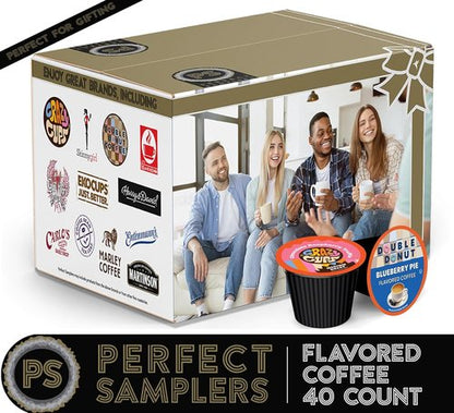 Crazy Cups Flavored Coffee Pods - Assorted Variety Pack for Keurig | 40 Count Sampler