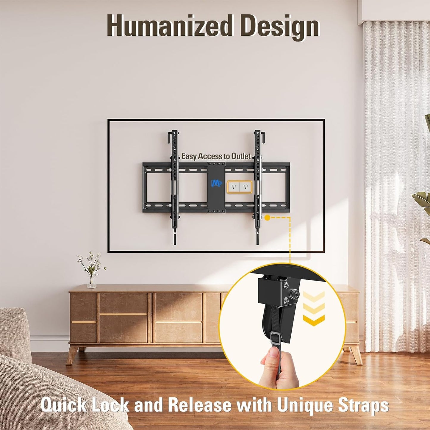 Mounting Dream Tilt TV Wall Mount - Fits 42-70 Inch TVs | Tilts Up to 20° | VESA 200x100 to 600x400mm | 132 lbs Capacity