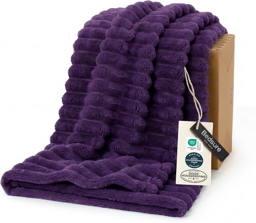 Bedsure GentleSoft Fleece Blanket - Cozy Purple Throw for Couch, Perfect Size 50x60 Inches