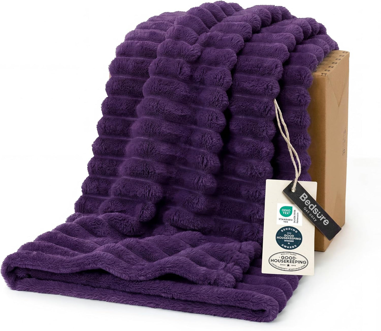Bedsure GentleSoft Twin Blanket - Cozy Purple Throw for Women & Girls, 66x90 Inches