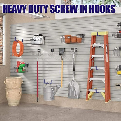**Skiennix Heavy Duty Garage Hooks - 12-Pack Wall Mounted Steel Tool Hangers for Organizing Ladders, Bikes & Tools**