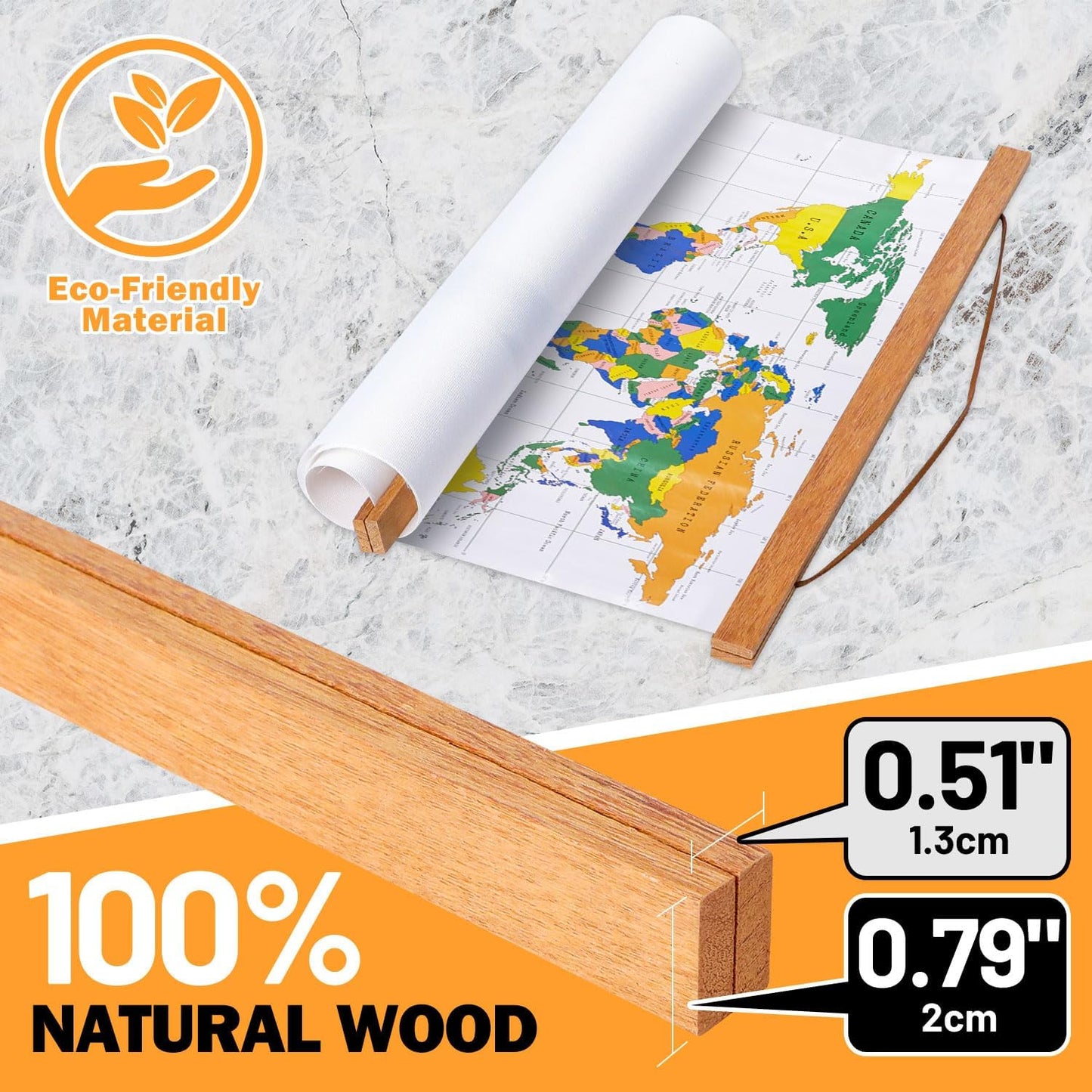 Benjia Magnetic Light Wood Poster Frame - 35" Teak Color for Photos & Artwork | Wall Hanging (1 Pack)