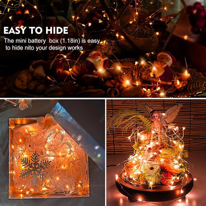 AIKEI 48 Pack LED Fairy Lights Battery Operated, 7ft 20 LEDs Waterproof String Lights Orange - Variation Orange+48 Pack