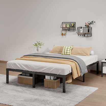 LUMUNANCE Full Size Metal Bed Frame - 14 Inch Heavy-Duty Platform with Underbed Storage | Easy Assembly, Noise-Free