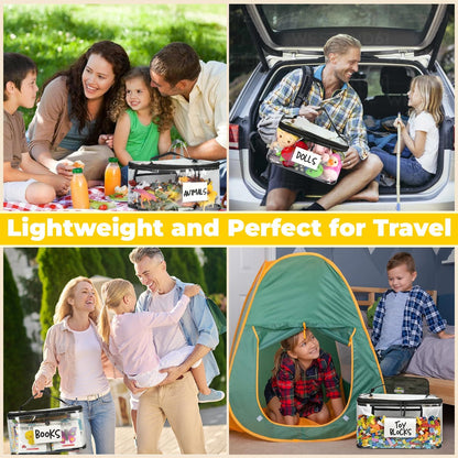 Skiennix Extra Large Toy Storage Bags - 6-Pack Reusable Clear TPU Waterproof Organizers for Kids' Toys, Games & More